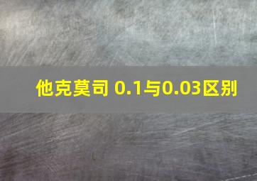 他克莫司 0.1与0.03区别